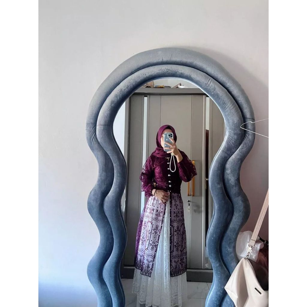 HANYA OUTER Azzura Outer Gamis Brokat Payet Kondangan Lebaran Terbaru Cardigan Dres brukat Kekinian