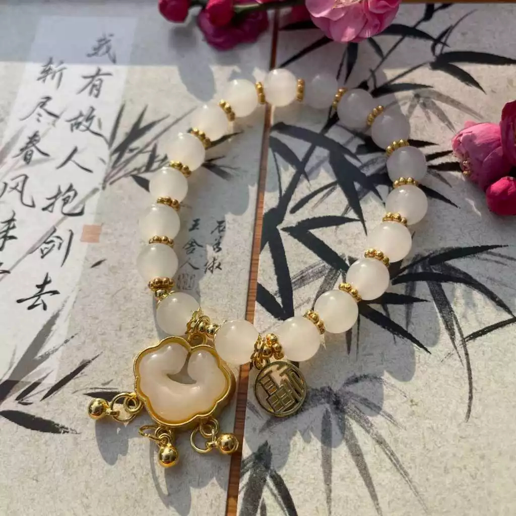 Gelang Tangan Giok Keberuntungan Gelang Giok Kunci Perdamaian