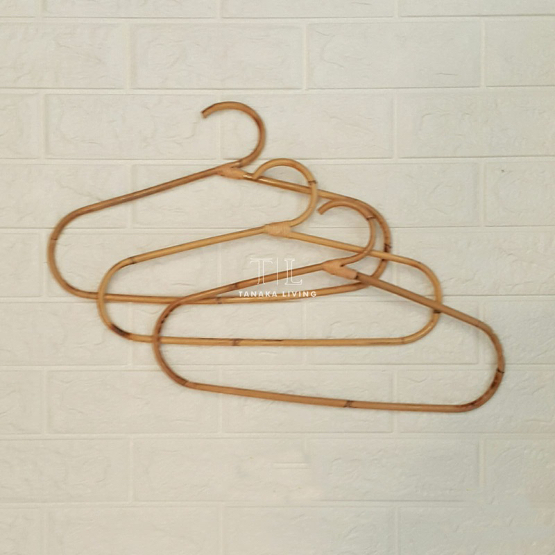 HANGER ROTAN / HANGER ROTAN DEWASA / HANGER ROTAN ANAK / GANTUNGAN BAJU ROTAN