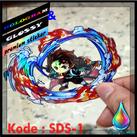 

DEMON SLAYER KIMETSU NO YAIBA Stiker Premium Anime Glossy & Hologram ukuran +-6-12cm