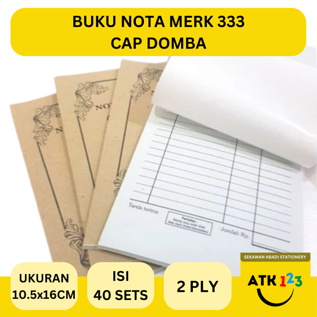 

Nota Kecil 2 Ply Merk 333 / Rankap 2 / Putih Putih isi 40 Sets / Non-NCR