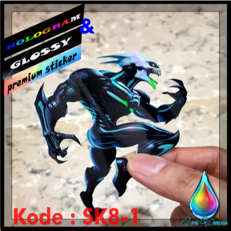 

KAIJU NO.8 Stiker Premium Anime Glossy & Hologram ukuran +-6-12cm