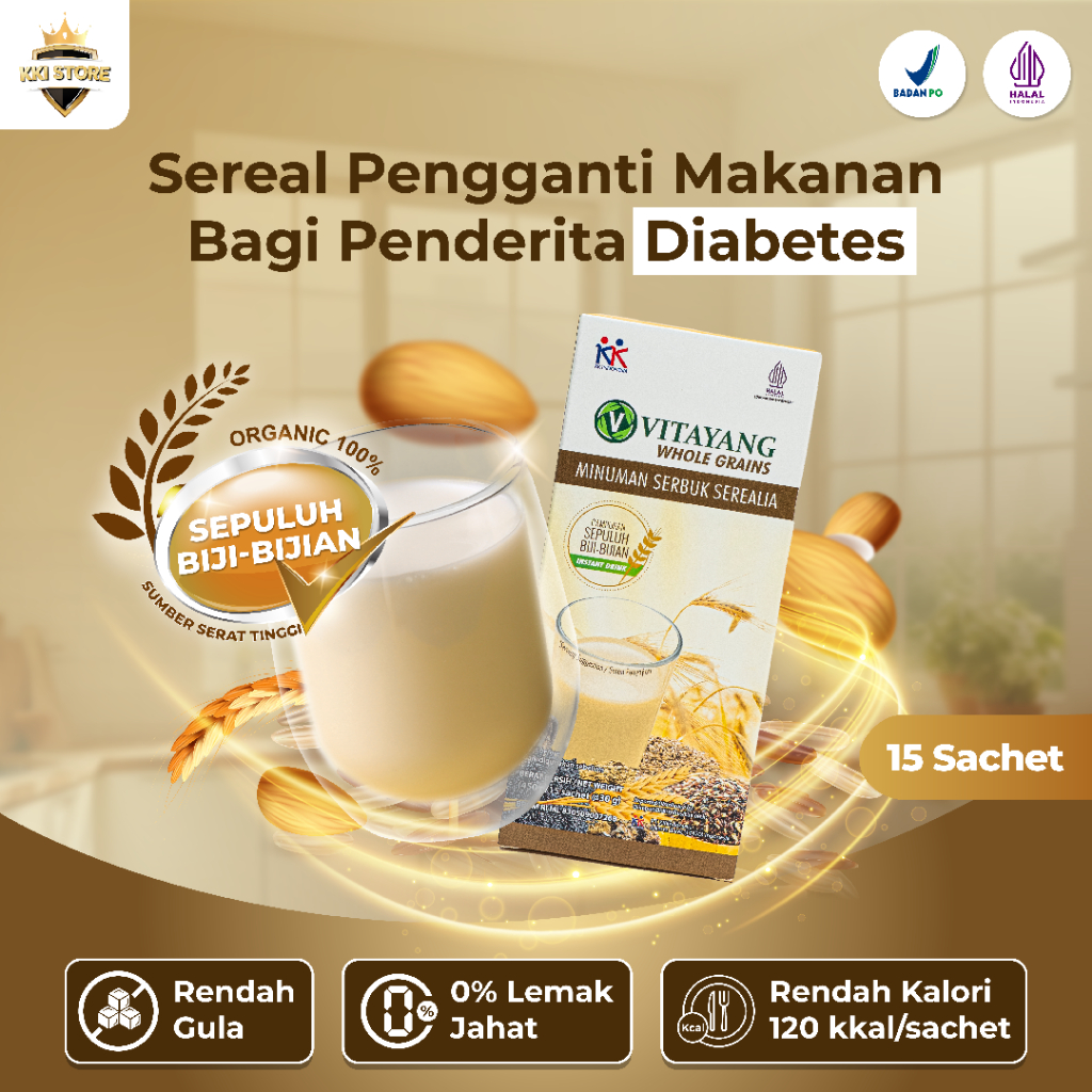 

Vitayang Whole Grains [15 Sachet] | Sereal Sehat untuk Menstabilkan Gula Darah & Lawan Diabetes