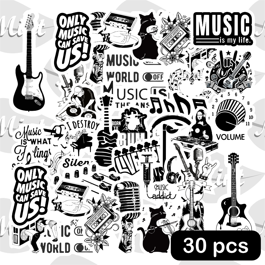 

(30 pcs) Stiker Musik | Cute lucu Sticker Journal Buku Lembar Pack Estetik Jurnal Jurnaling Laptop Hp Aesthetic Kawaii Music