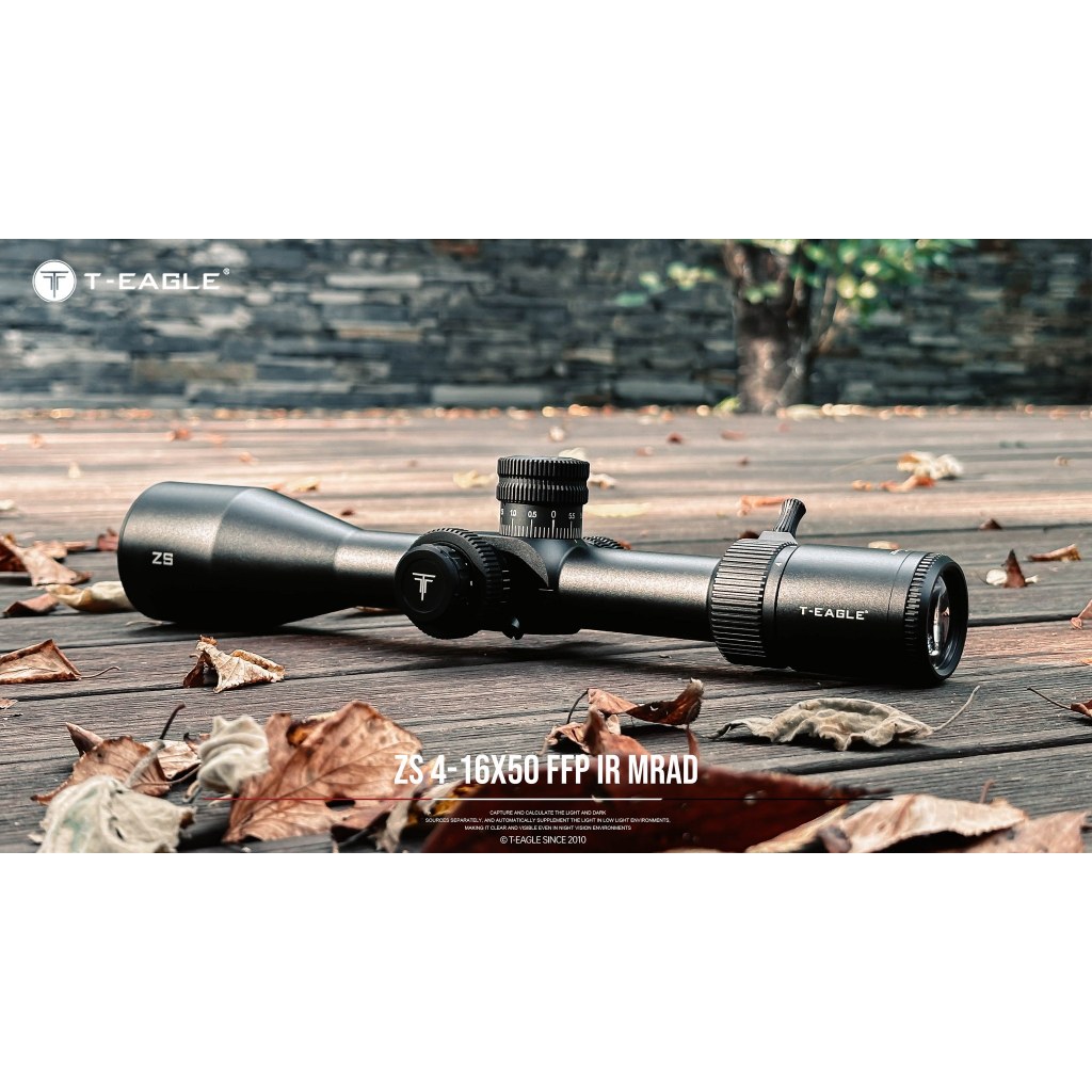 TELESKOP T-EAGLE ZS 4-16x50 IR FFP MRAD ZERO STOP TITIK TENGAH NYALA