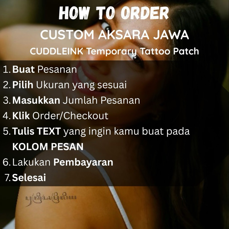 “Custom AKSARA JAWA CUDDLEINK Matte Ink Temporary Tattoo”