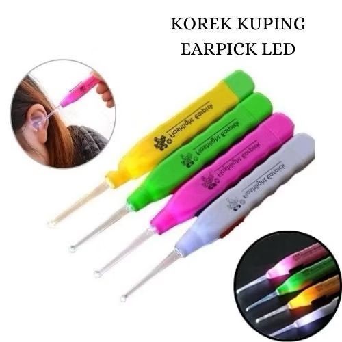 Sendok Penggali Telinga Kartun LED/Pembersih Telinga Penggali Telinga Senter