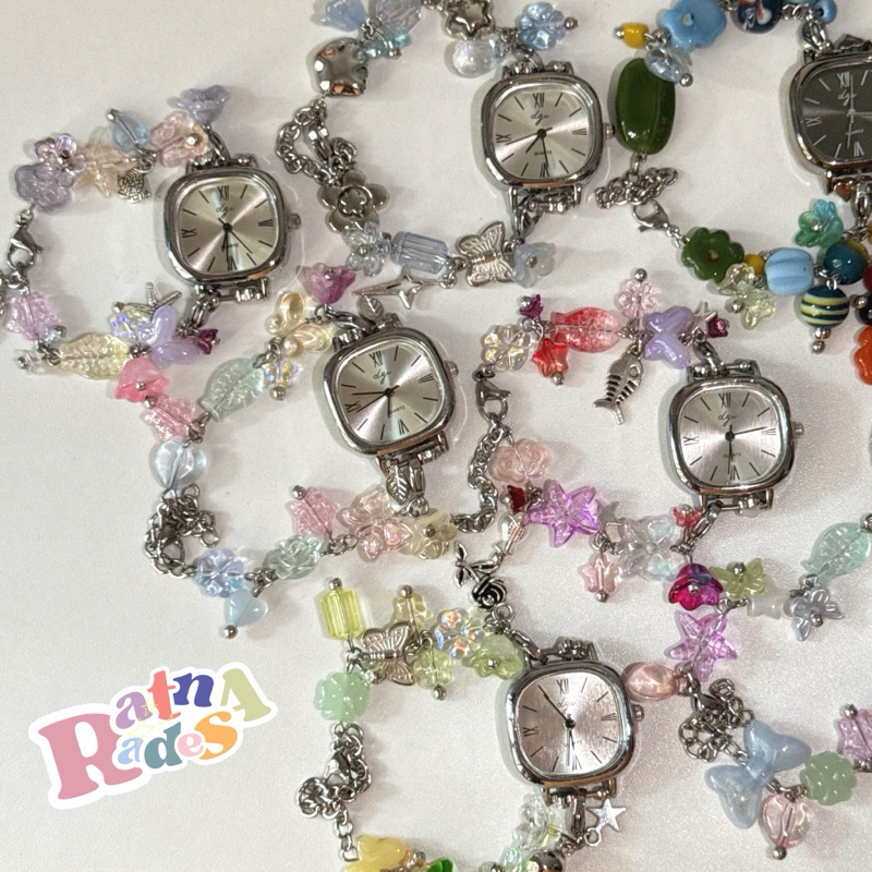 (RADESA) WATCH BRACELET BEADS | JAMTANGAN MANIK KACA | INCLUDE JAM TANGANNYA TINGGAL PAKAI