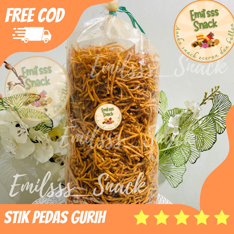 

STIK PEDAS 500 GRAM STICK PEDAS GURIH RENYAH PEDAS HALAL SNACK CEMILAN STIK PEDAS