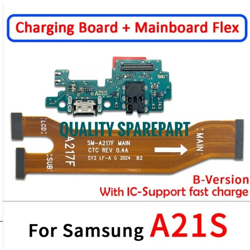 Papan Konektor Charger Samsung A21S Fullset + Flexibel Board Samsung A21S