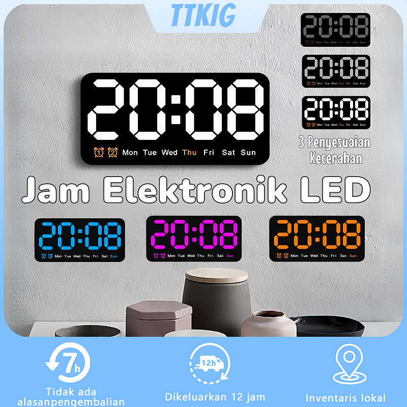 LED Jam Dinding Digital Multifungsi Jam  Dinding Digital Dengan Layar Besar Dan Fitur