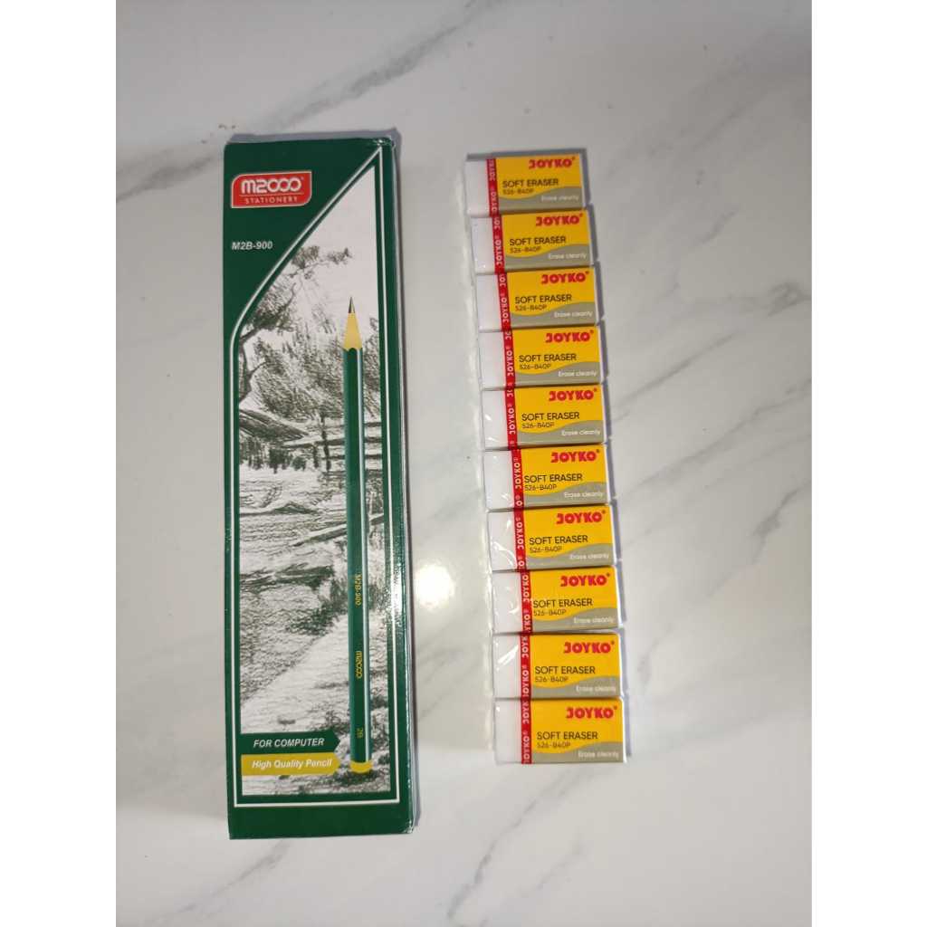 

PAKET PROMO (Pensil M2000 Hijau dan Penghapus Joyco putih 10pcs)