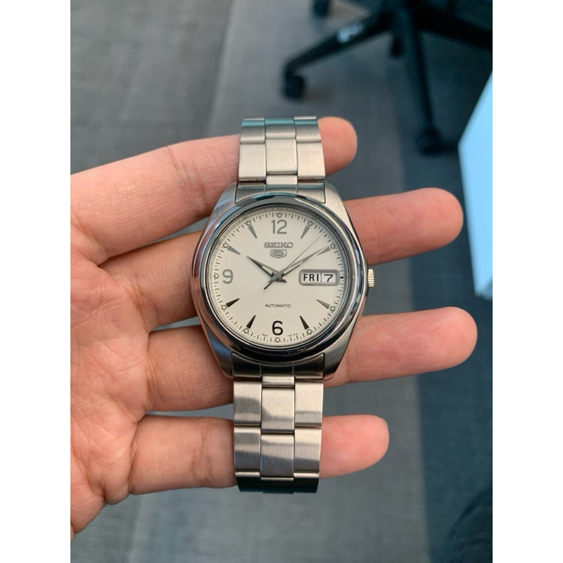 Seiko 5 Full Original oyster bracellet automatic calibre 7526 Ref 7S26-0060A4 White dial kondisi ist