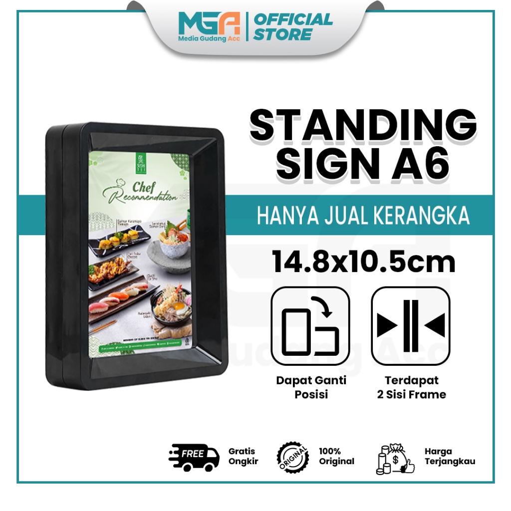 

【UHOO】STANDING SIGN A6 / TEMPAT BROSUR / TENT HOLDER / TENT CARD / AKRILIK DISPLAY MENU