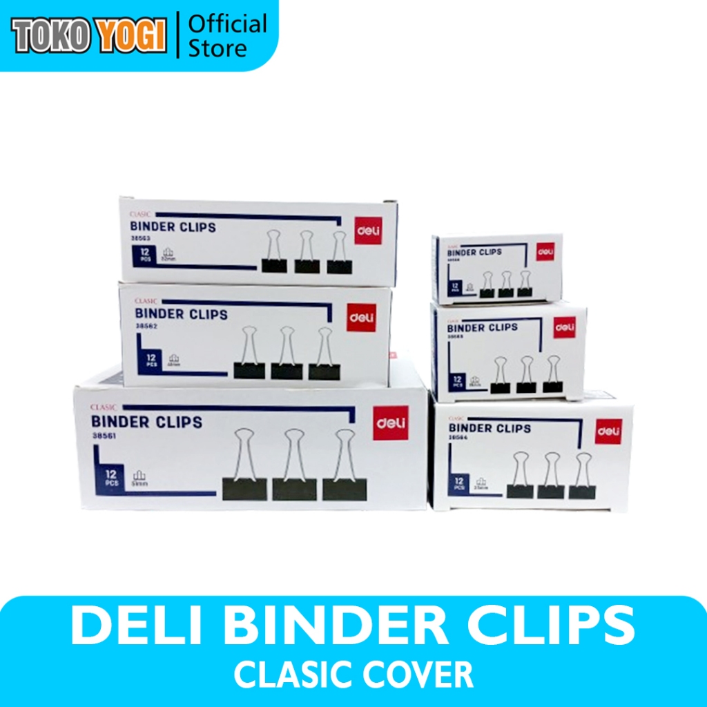 

DELI BINDER CLIPS ISI 12pcs || PENJEPIT KERTAS || VARIAN UKURAN
