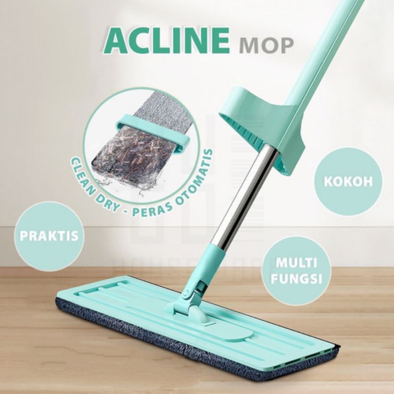 Alat Pel Lantai Tarik Microfiber Ultra Mop/Healthy Mop/Alat Pel Praktis dapat diputar 360°