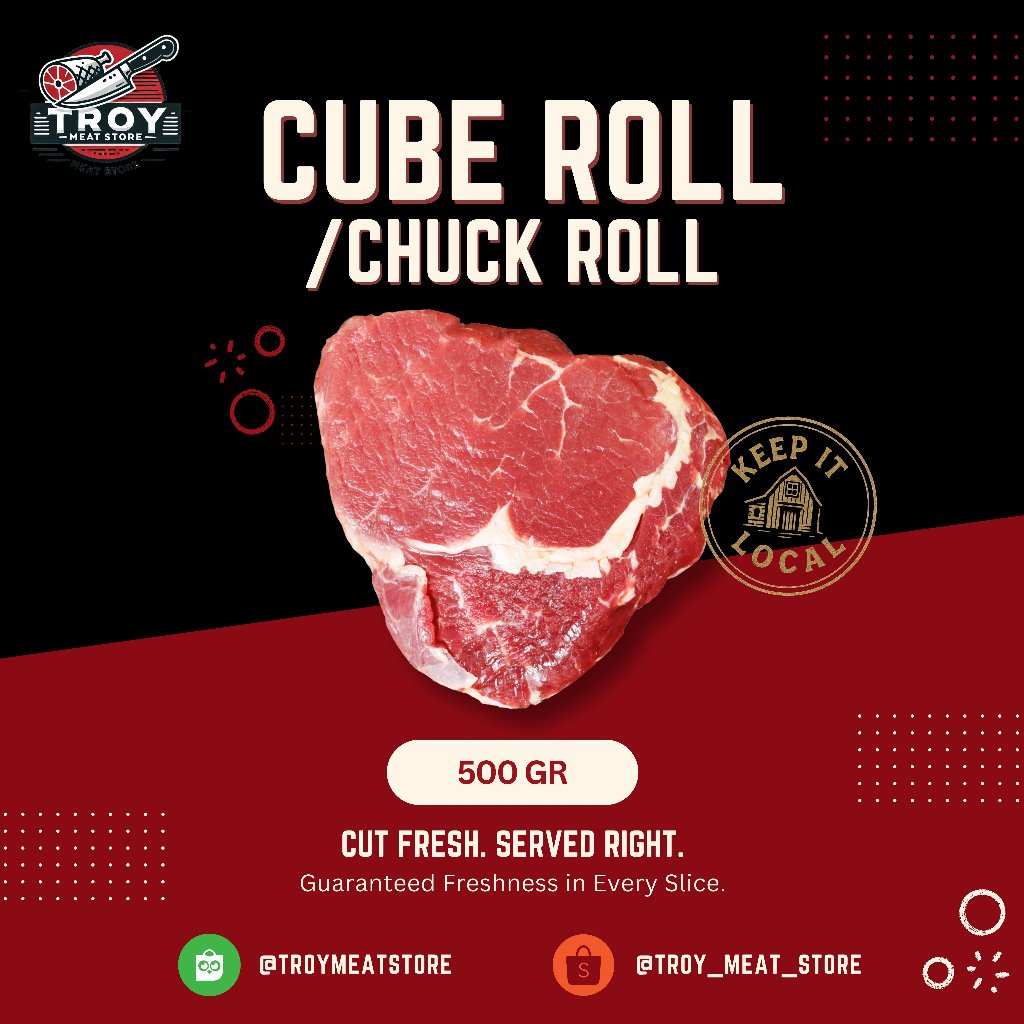 

Chuck Roll / Cube Roll Daging Sapi 500 Gram
