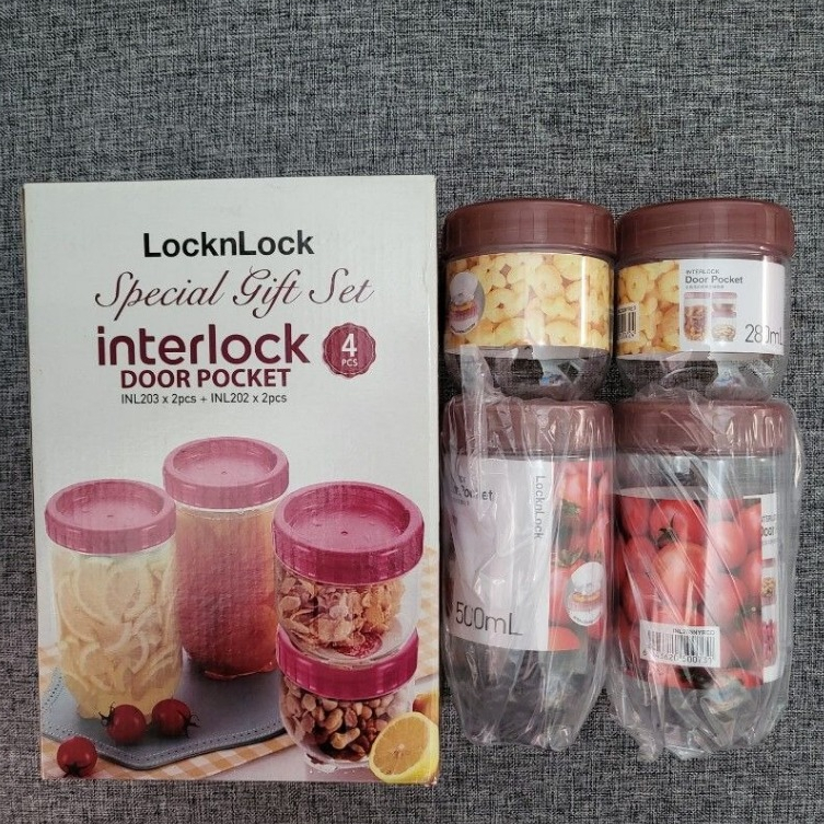 Locknlock Lock & Lock Lock N Lock Toples Interlock Door Pocket Set 4Pcs Inl203 Dan Inl202