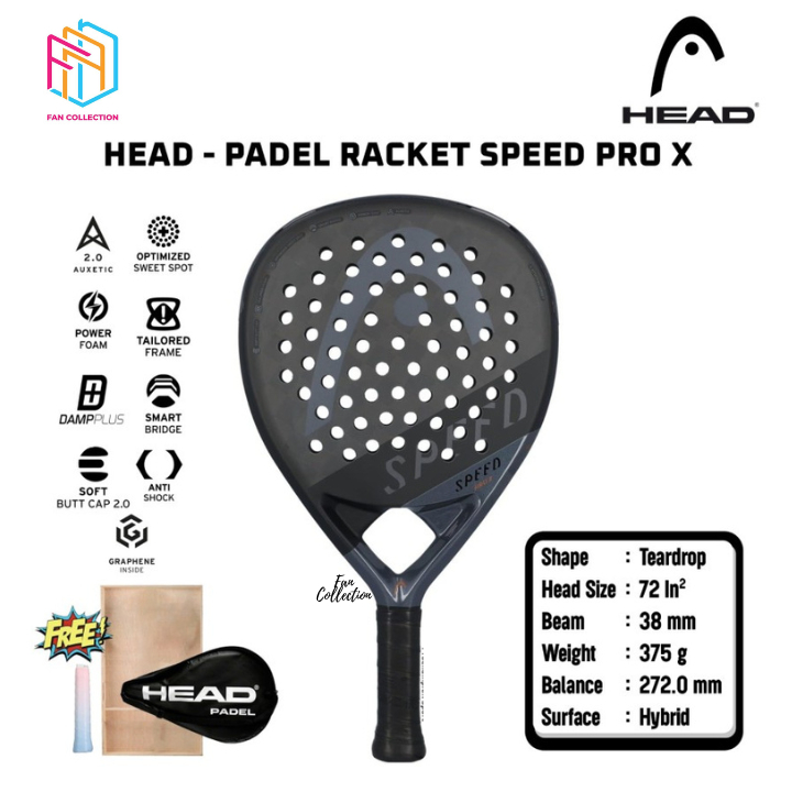 Padel Raket Head SPEED PRO X 2023 375 G Black