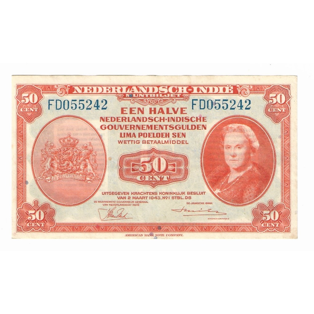 Uang 50 Cent Gulden NICA Belanda ORIGINAL
