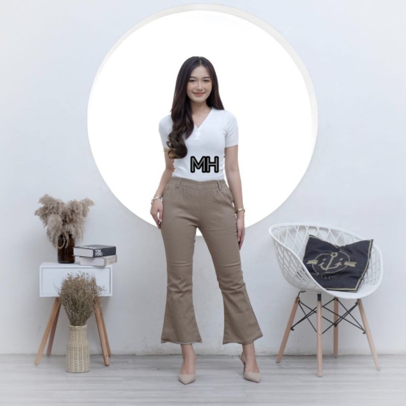 Cutbray Basic Pants Celana Cutbray Wanita Stretch Katun Melar Celana Katun Wanita