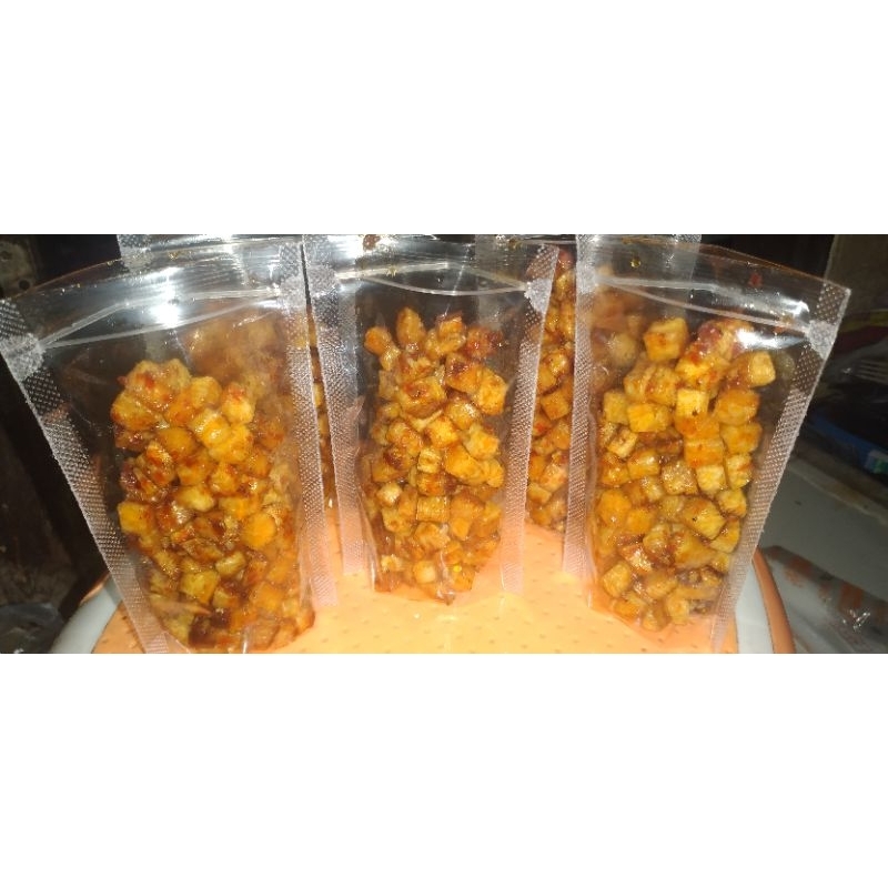 

singkong cincang dadu pedas