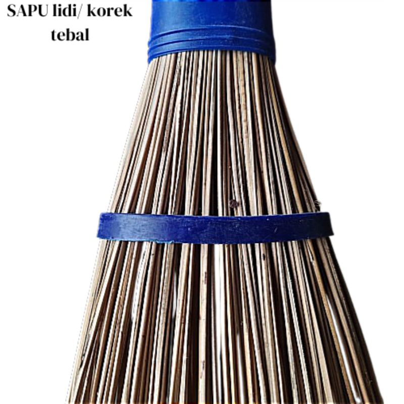 (SAPU LIDI GG BIRU) Sapu korek TEBAL/Sapu lidi taman gagang kayu/Sapu lidi/Sapu lidi murah