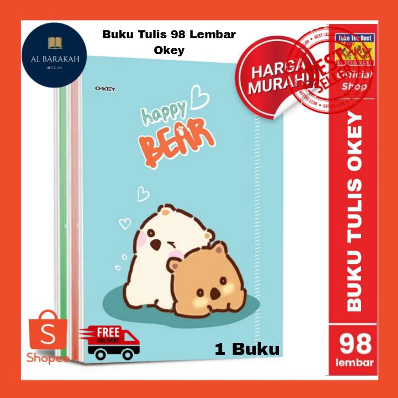 

1 Buku !!! Buku Tulis Okey 98 Lembar - 1 Buku / Motif Random