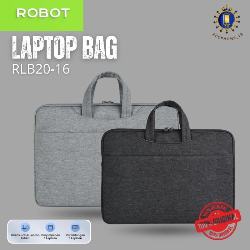 ROBOT RLB20-16 LAPTOP BAG Grey Laptop Notebook Bags 16inch ( for 15-16 Inch Laptop )