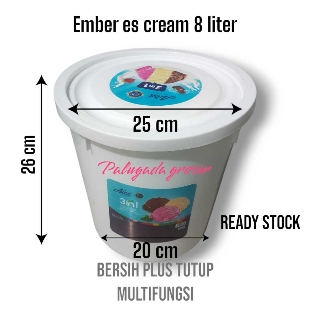 1 Pcs Ember Bekas Es Krim Diamond Ukuran 8 Liter aice