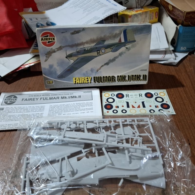 model kit mokit pesawat militer Airfix Fairey Fulmar Mk.i/mk.ii 1:72