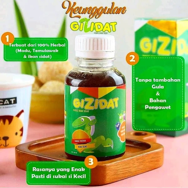 Madu Gizidat 130 ml Asli Original Vitamin Anak Penambah Nafsu Makan Gizidat Suplemen Penggemuk Badan