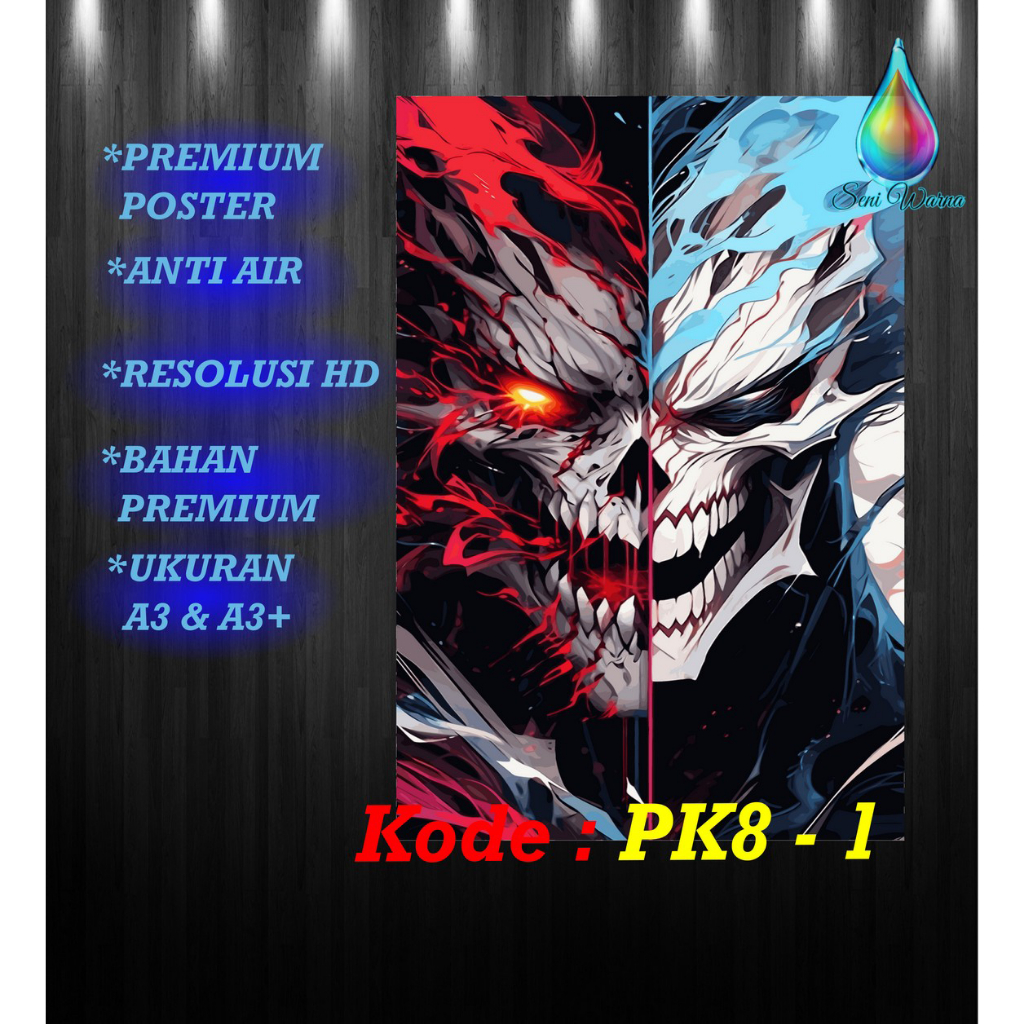 KAIJU NO.8 ANIME Poster Premium Uk.A3 (30x42cm) / A3+ plus (32x48cm) & STIKER VINYL A4 (20X30CM)  ku