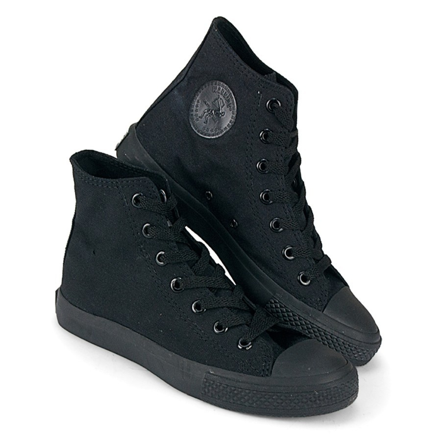 Sepatu warior canvas hitam full unisex cowok cewek Size 31-40 Sepatu sekolah SD SMP SMA SMK