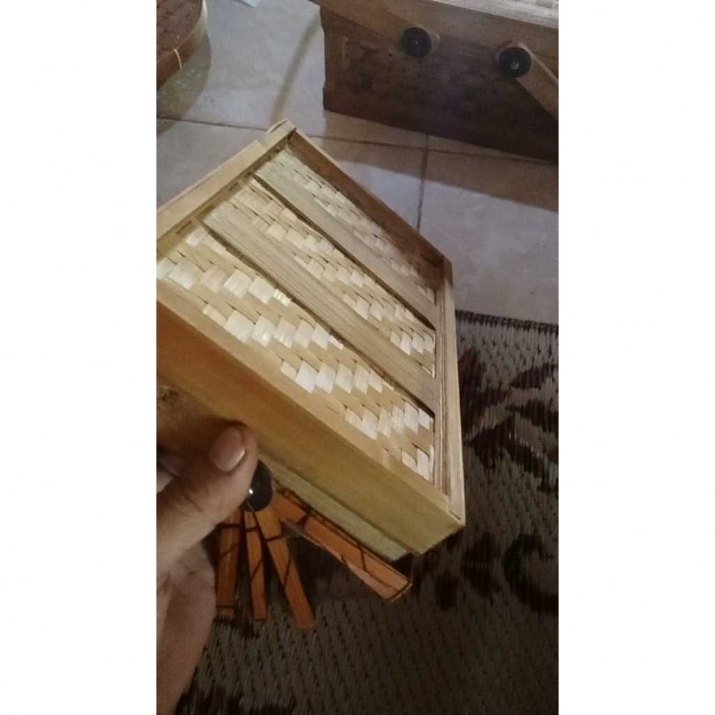 Tudung Saji Bambu Kotak Set ( Isi 3) Anyaman Bambu Tudung Saji