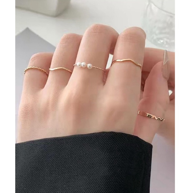 Glamourista cincin 5pcs/set titanium korea