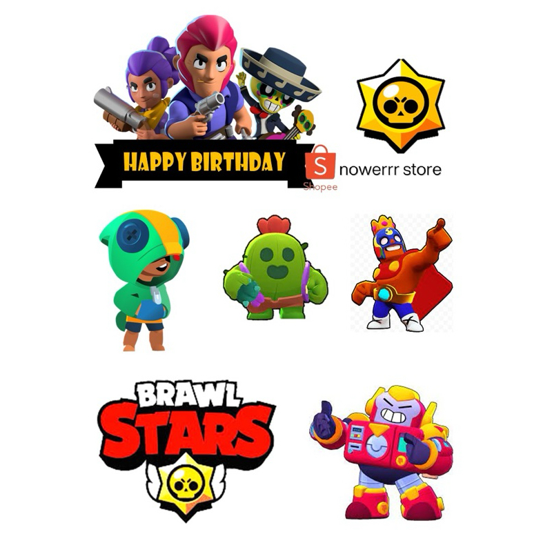 Topper BRAWL STAR Birthday Custom Nama | Hiasan Kue Tema BRAWL STAR| BRAWL STAR TOPPER CAKE MURAH