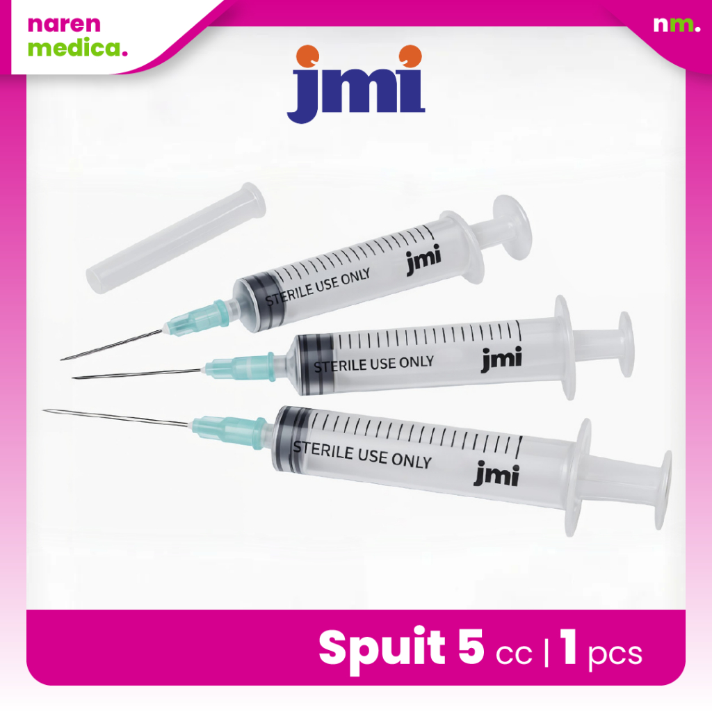 Syringe JMI 5ml dengan Terumo Cannula (1 Pcs) | Disposable Steril | 22Gx1.5"