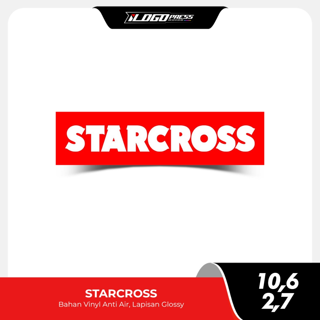 STARCROSS - Stiker Distro Clothing Brand Bahan Vinyl Premium Anti Air Glossy