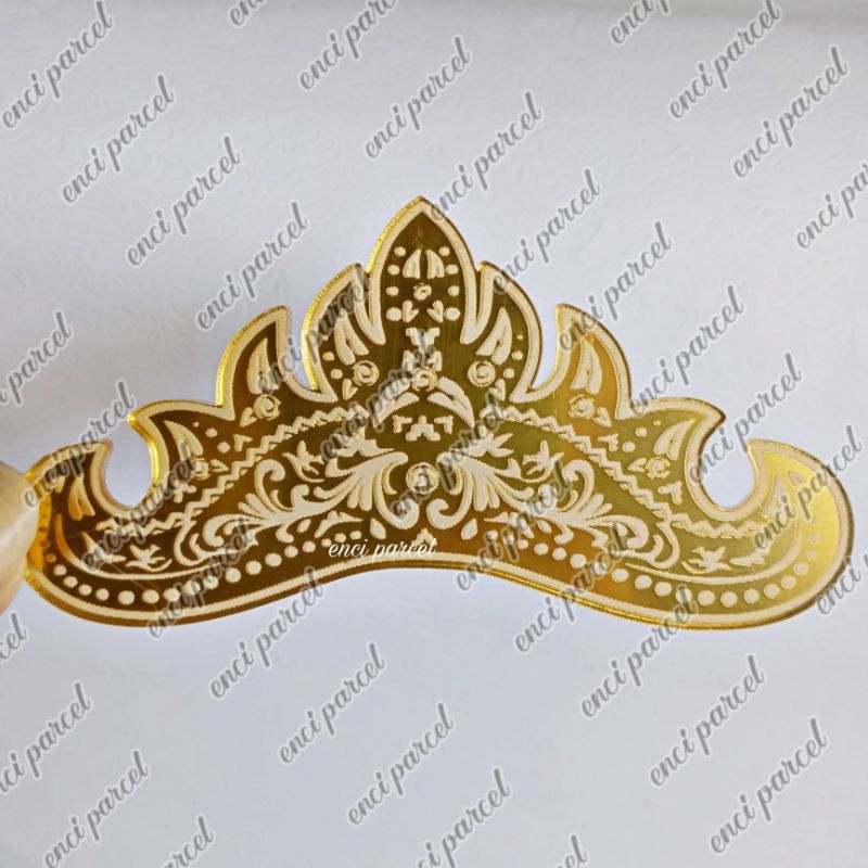 siger lampung model B motif grafir mahkota tradisional ornamen dekorasi hiasan mahar bahan akrilik g