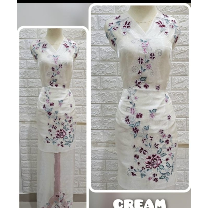 bahan/ bakal baju kurung bordir Bukittinggi