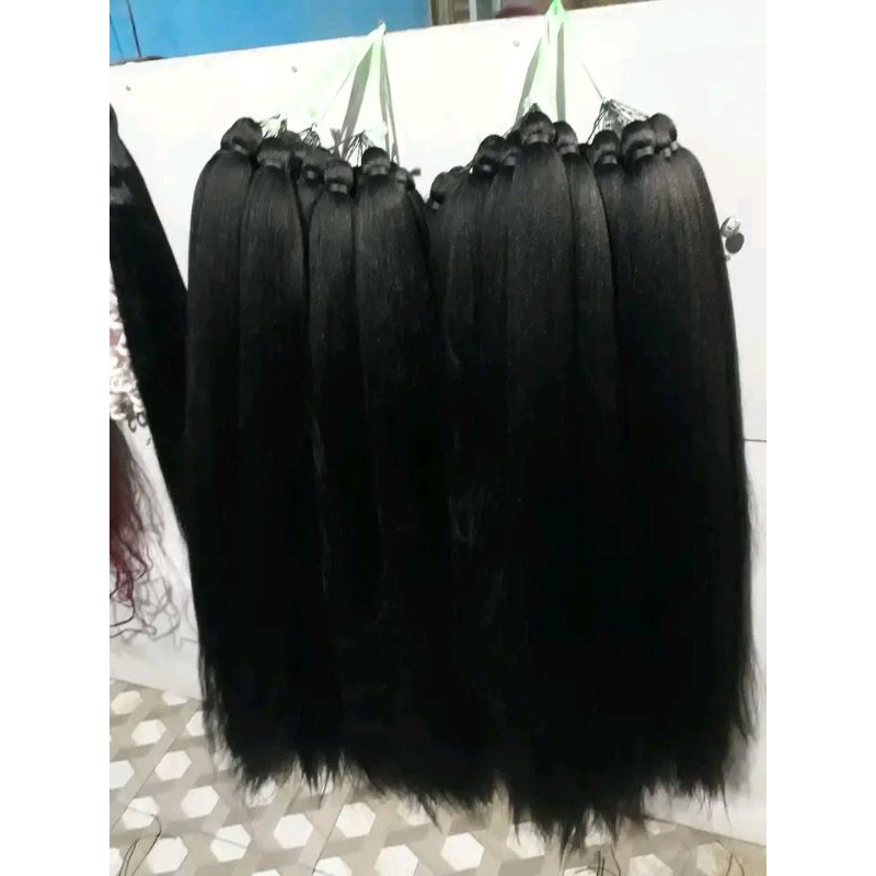rambut sambung/rambut Papua/Cemara polos panjang 80cm/rambut sintetis