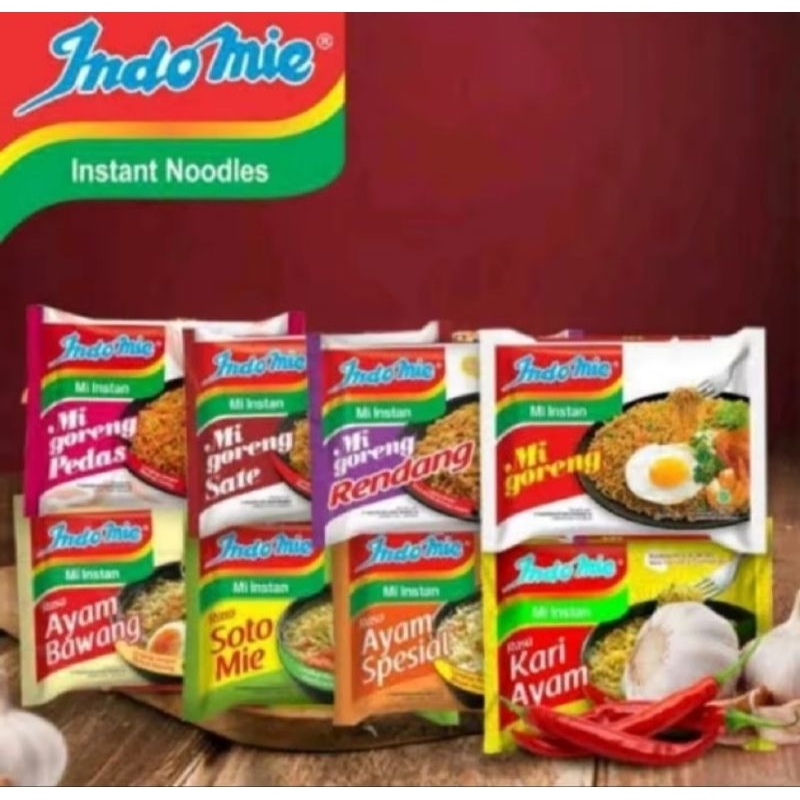 

Indomie Mi Instant Goreng/Soto/Ayam Bawang/Kari/Geprek