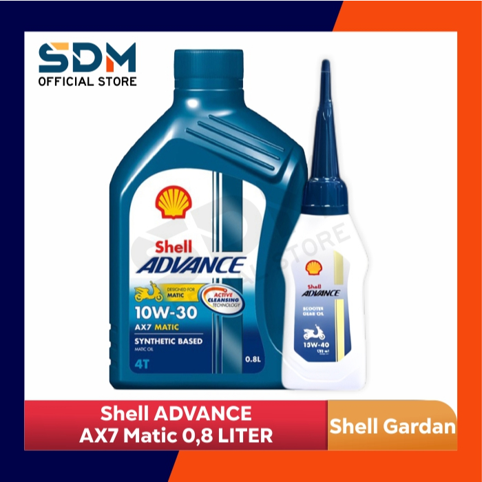 Oli Shell AX7 Matic 10W-30 800ml Paket Oli Shell AX7 dan Gardan 100% Original