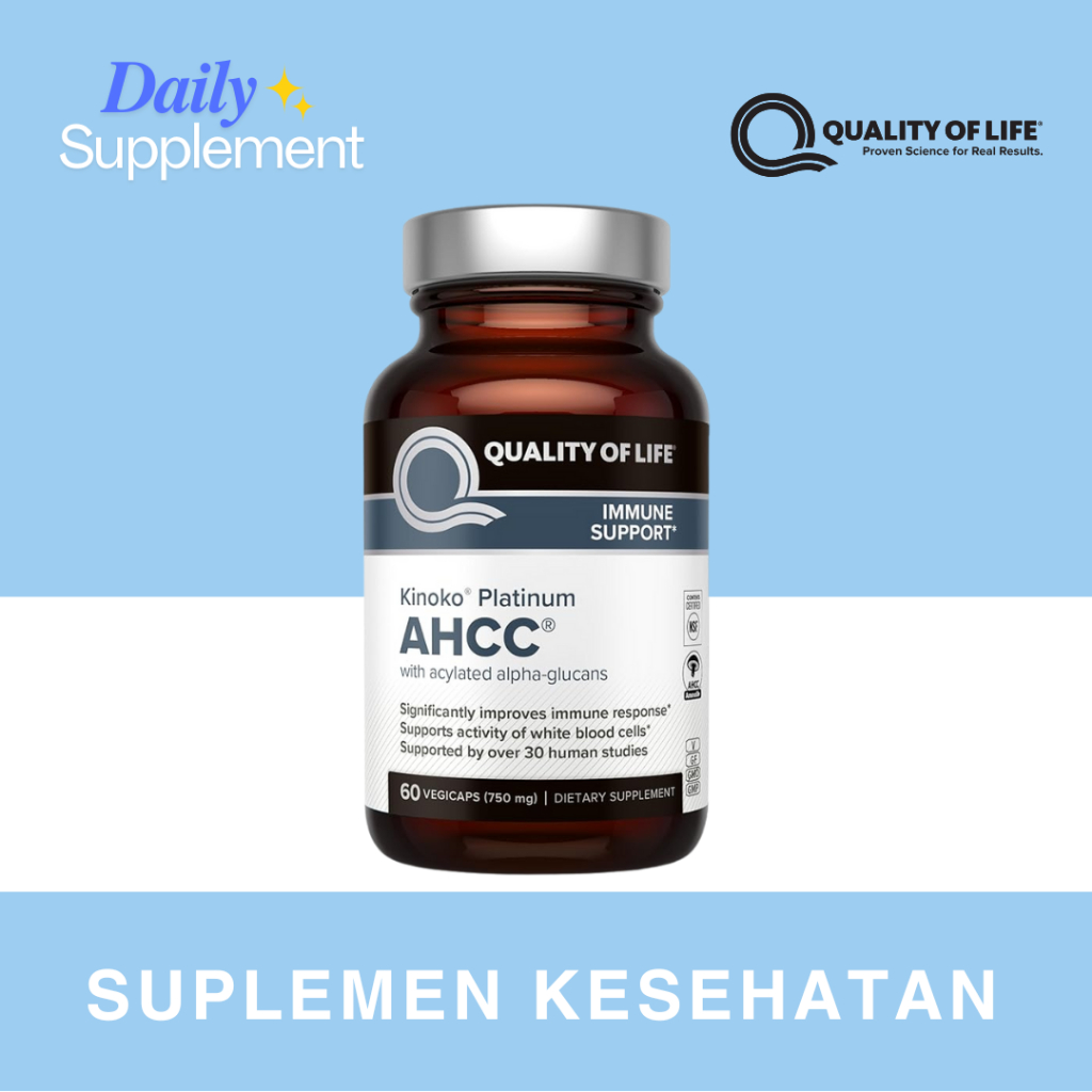 Quality of Life Kinoko Platinum AHCC 750 mg - 60 VegiCaps - Immune Support