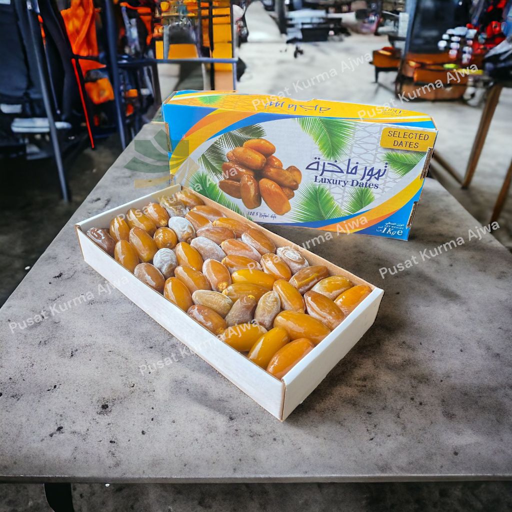 

Kurma Ruthob Libya 1kg - Kurma Muda Fresh Simpan Freezer | 1 Dus Isi 12pcs (Total 12kg)