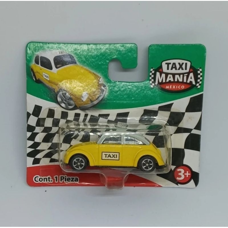 gashaball volkswagen beetle taxi mania mexico yellow diecast 1/64 (t)