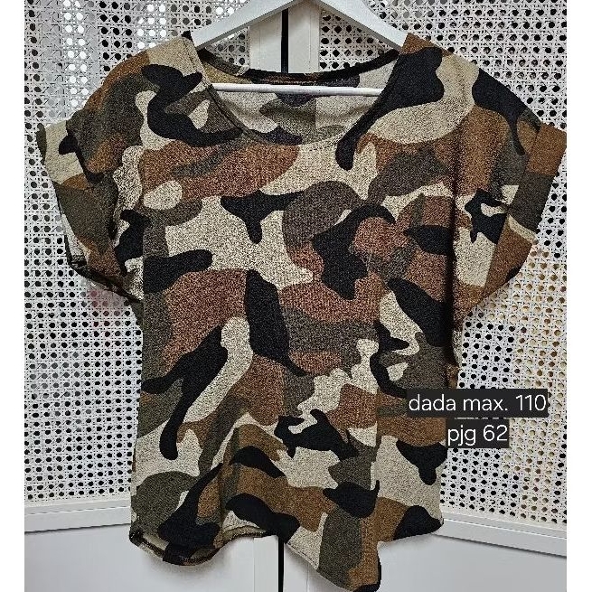 blus baju atasan korea premium army look wanita
