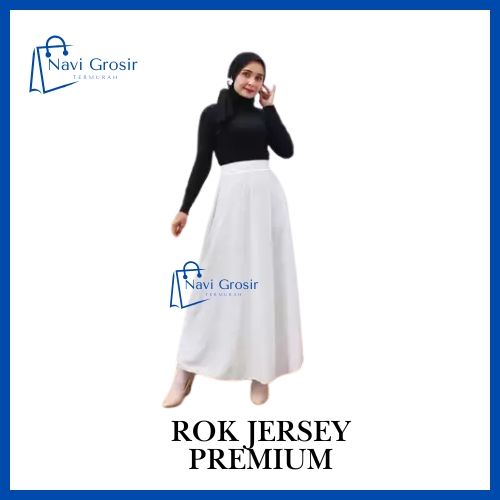 Rok Payung Panjang Wanita Jumbo Jersey Premium
