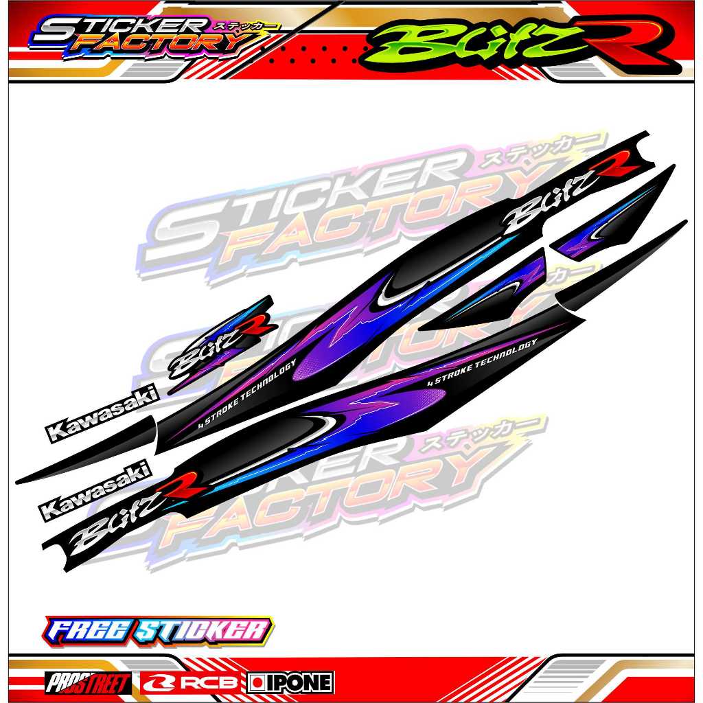 STRIPING VARIASI KAWASAKI BLITZ R / STICKER LIST VARIASI MOTOR KAWASAKI BLITZ R